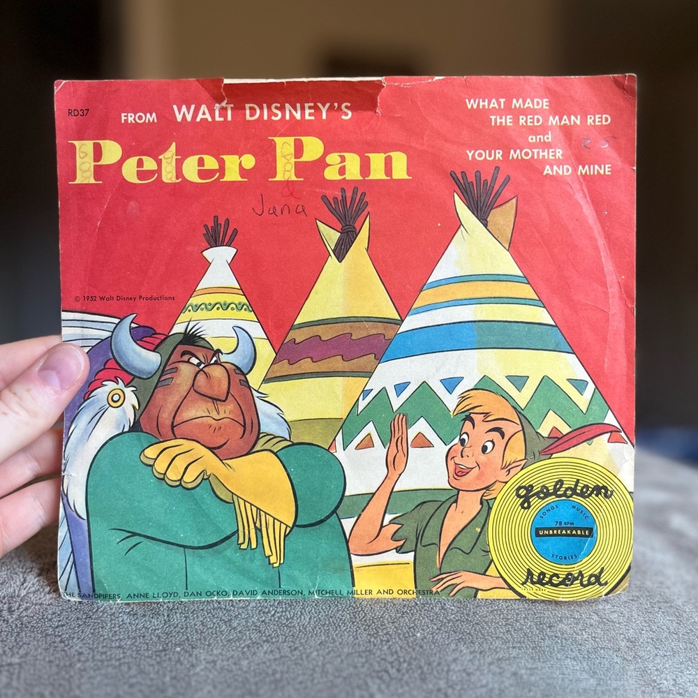 VINTAGE 1952 Peter Pan Record 78 RPM 6in